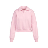 COTTON FLEECE POLO SWEATSHIRT | HALITE FLAT ON A WHITE BACKGROUND | FLT