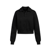 COTTON FLEECE POLO SWEATSHIRT | ONYX FLAT ON A WHITE BACKGROUND | FLT