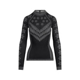 SKIMS FIRST LAYERS HALF ZIP LONG SLEEVE | OBSIDIAN WINTER FAIR ISLE FLAT ON A WHITE BACKGROUND | FLT