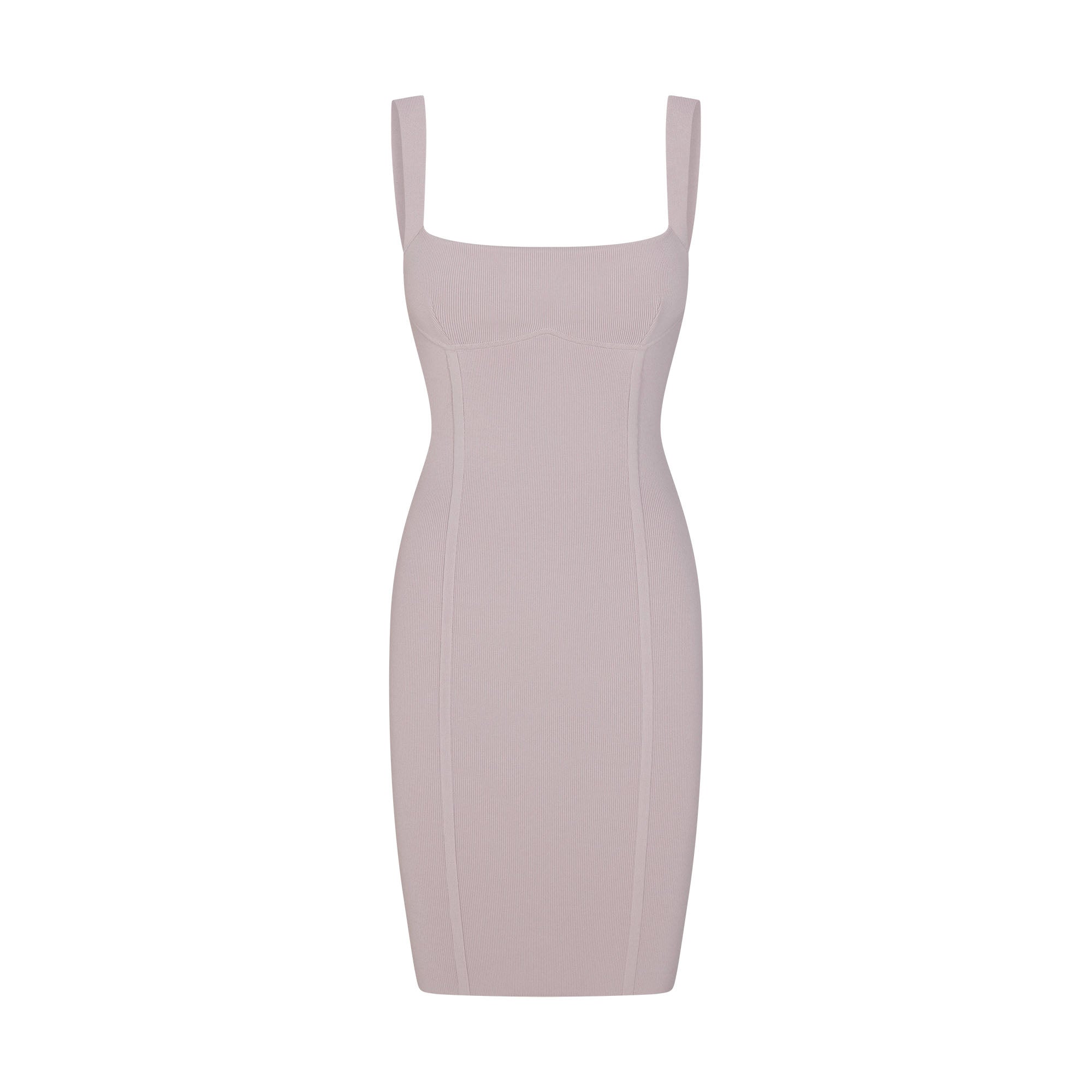 REFINED KNIT MIDI DRESS | IRIS MICA FLAT ON A WHITE BACKGROUND | FLT
