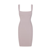 REFINED KNIT MIDI DRESS | IRIS MICA FLAT ON A WHITE BACKGROUND | FLT