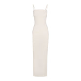 SHEER MODAL LONG DRESS | ECRU FLAT ON A WHITE BACKGROUND | FLT