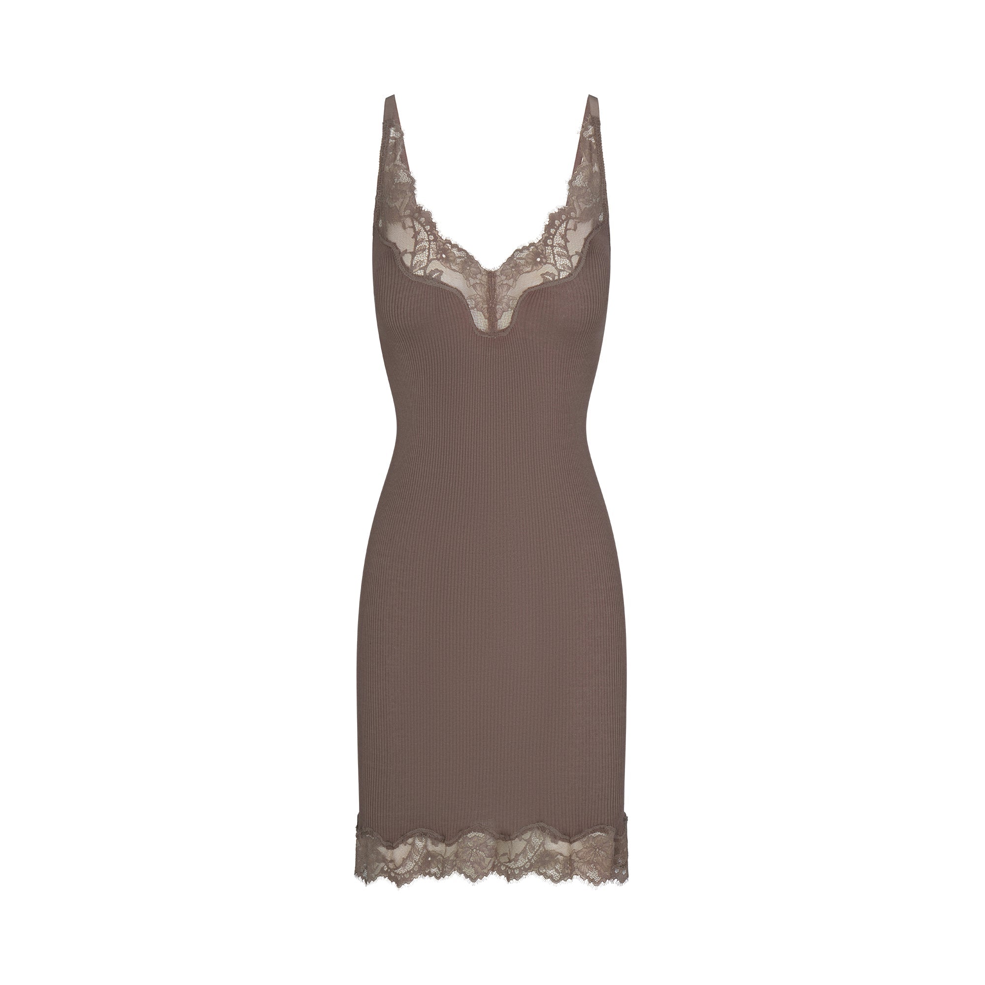 RIB KNIT LACE MINI DRESS | AMETHYST FLAT ON A WHITE BACKGROUND | FLT