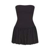 COTTON POPLIN MINI TUBE DRESS | ONYX FLAT ON A WHITE BACKGROUND | FLT
