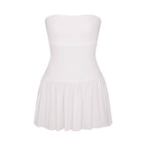 COTTON POPLIN MINI TUBE DRESS | SNOW FLAT ON A WHITE BACKGROUND | FLT