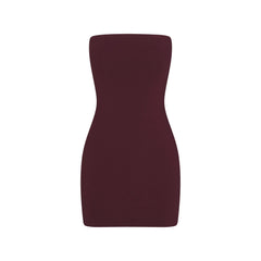 COTTON JERSEY MINI TUBE DRESS | CURRANT FLAT ON A WHITE BACKGROUND | FLT