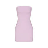 COTTON JERSEY MINI TUBE DRESS | SUGAR PLUM FLAT ON A WHITE BACKGROUND | FLT