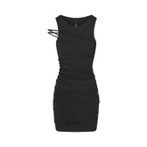 SMOOTH LAYERS TANK DRESS | ONYX FLAT ON A WHITE BACKGROUND | FLT