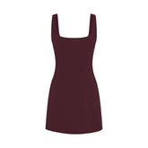 COTTON JERSEY MINI DRESS | CURRANT FLAT ON A WHITE BACKGROUND | FLT