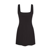 COTTON JERSEY MINI DRESS | SOOT FLAT ON A WHITE BACKGROUND | FLT