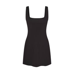 COTTON JERSEY MINI DRESS | SOOT FLAT ON A WHITE BACKGROUND | FLT