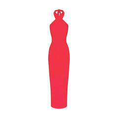 SMOOTH LAYERS CONVERTIBLE LONG DRESS | CARMINE FLAT ON A WHITE BACKGROUND | FLT