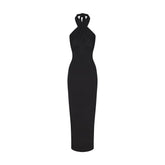 SMOOTH LAYERS CONVERTIBLE LONG DRESS | OBSIDIAN FLAT ON A WHITE BACKGROUND | FLT