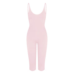 SMOOTH LAYERS CAPRI CATSUIT | PEONY & LAYS FLAT ON A WHITE BACKGROUND | FLT