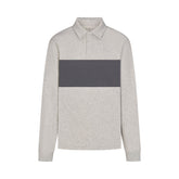 FLEECE LOUNGE MENS RUGBY POLO | LIGHT HEATHER GREY FLAT ON A WHITE BACKGROUND | FLT