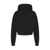 COTTON FLEECE CROPPED HOODIE | ONYX FLAT ON A WHITE BACKGROUND | FLT