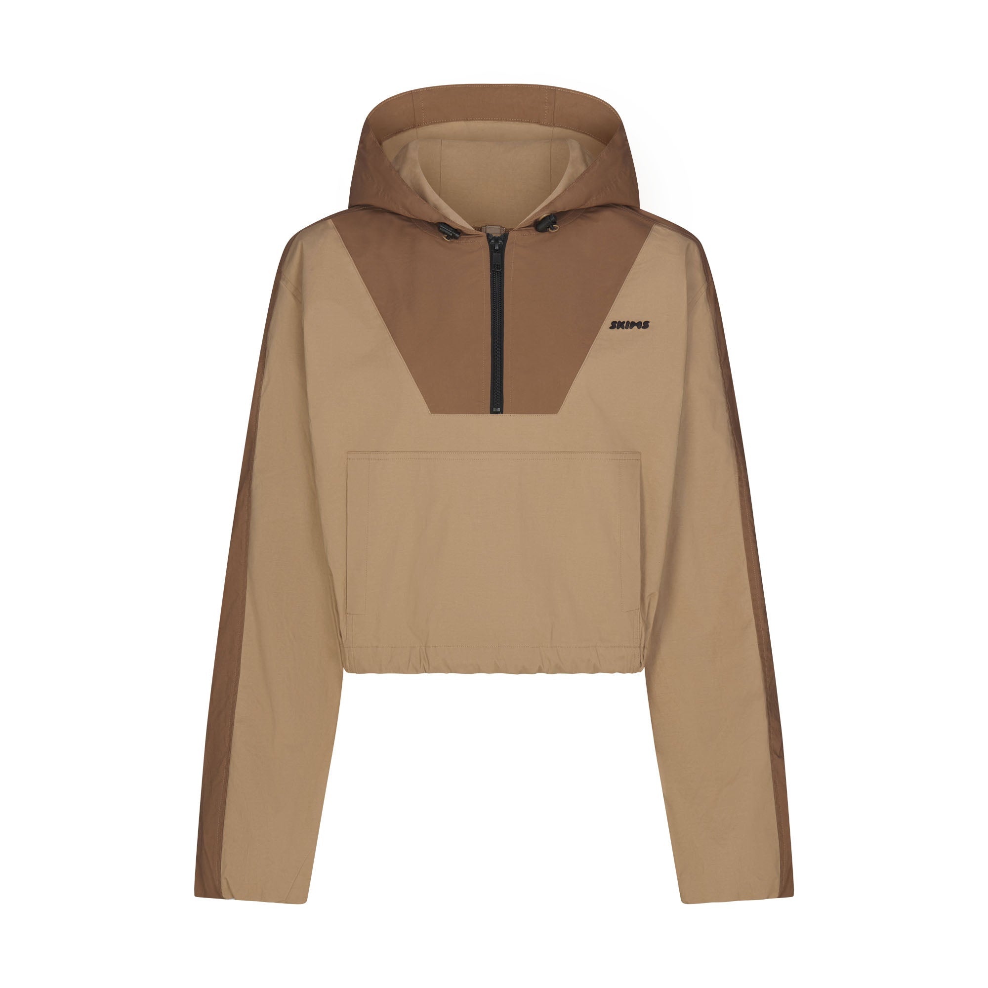 WOVEN COTTON HALF ZIP PULLOVER | DESERT FLAT ON A WHITE BACKGROUND | FLT