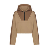WOVEN COTTON HALF ZIP PULLOVER | DESERT FLAT ON A WHITE BACKGROUND | FLT