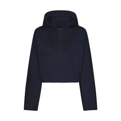 WOVEN COTTON HALF ZIP PULLOVER | NAVY FLAT ON A WHITE BACKGROUND | FLT