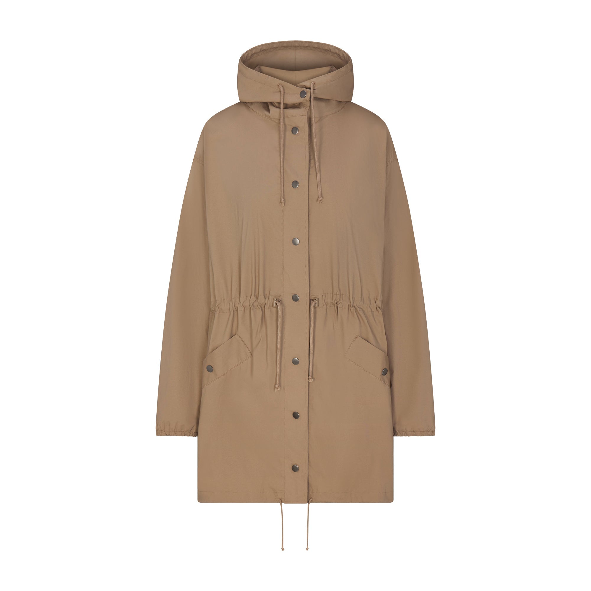 WOVEN COTTON OVERSIZED ANORAK | DESERT FLAT ON A WHITE BACKGROUND | FLT