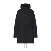 WOVEN COTTON OVERSIZED ANORAK | ONYX FLAT ON A WHITE BACKGROUND | FLT