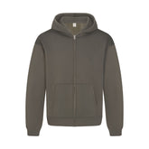 FLEECE LOUNGE MENS RELAXED ZIP UP HOODIE | JUNGLE & LAYS FLAT ON A WHITE BACKGROUND | FLT