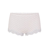FITS EVERYBODY LACE BOY SHORT | SLATE PIN DOT PRINT FLAT ON A WHITE BACKGROUND | FLT