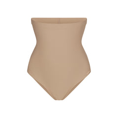 SKIMS BODY CORE SCULPT HIGH-WAISTED BRIEF | CLAY FLAT ON A WHITE BACKGROUND | FLT | FLT