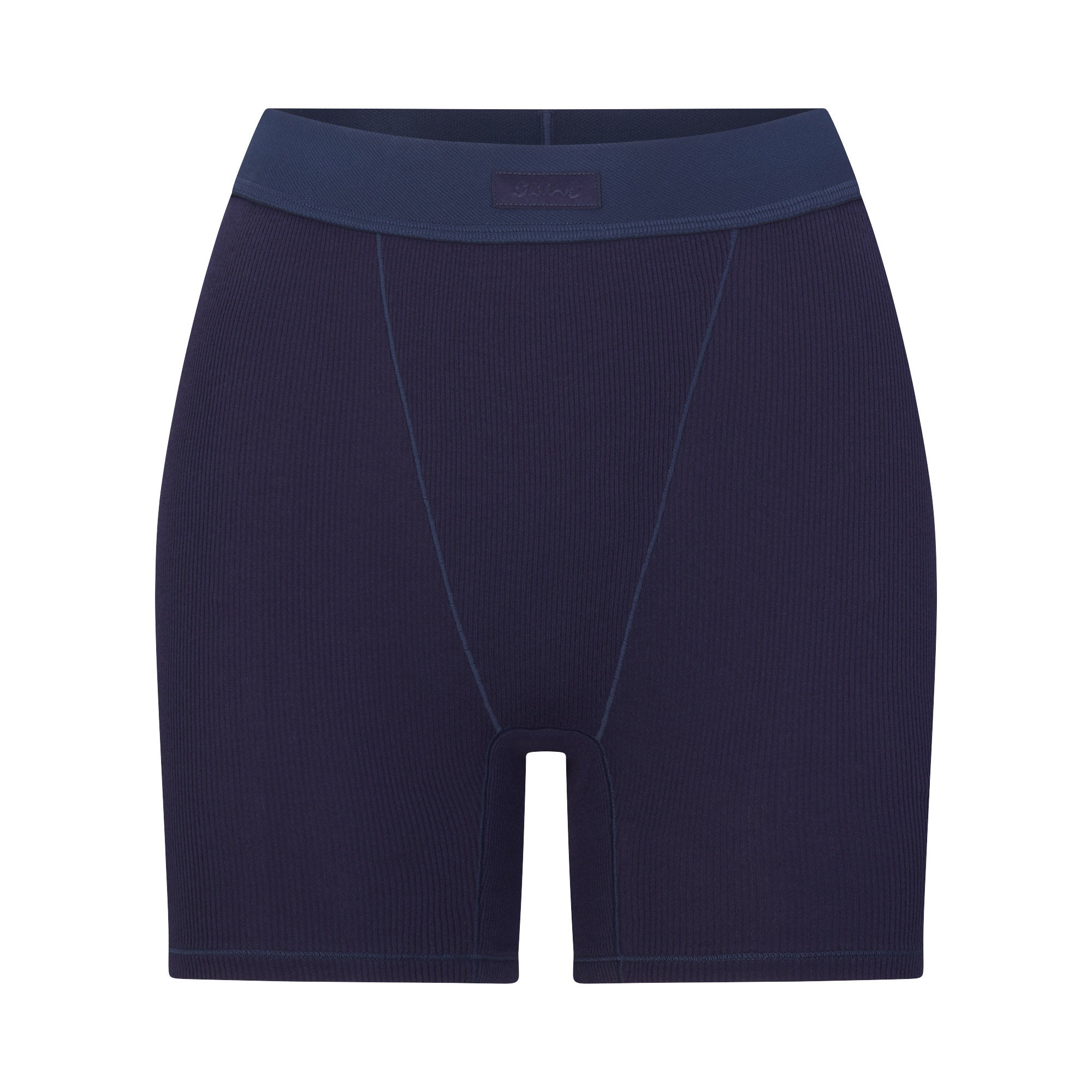 COTTON RIB BOXER | NAVY FLAT ON A WHITE BACKGROUND | FLT