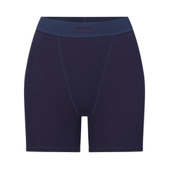 COTTON RIB BOXER | NAVY FLAT ON A WHITE BACKGROUND | FLT
