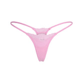 FITS EVERYBODY LACE STRING THONG | BUBBLE GUM TONAL FLAT ON A WHITE BACKGROUND | FLT