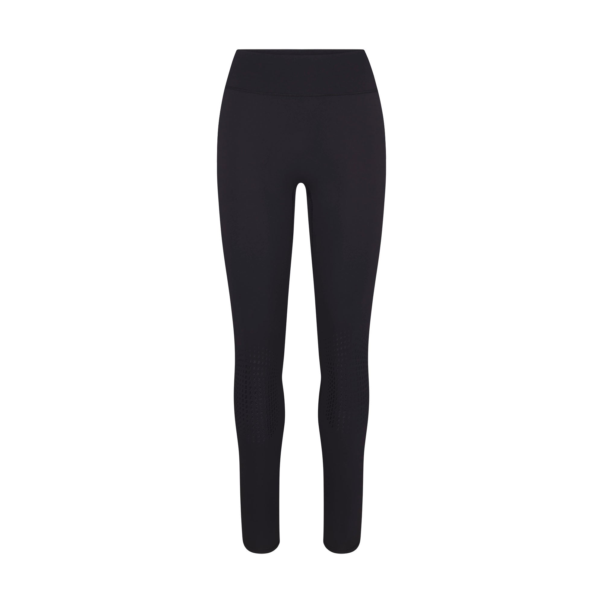 NikeSKIMS MATTE KNEE GRIP 26" LEGGING | OBSIDIAN FLAT ON A WHITE BACKGROUND | FLT