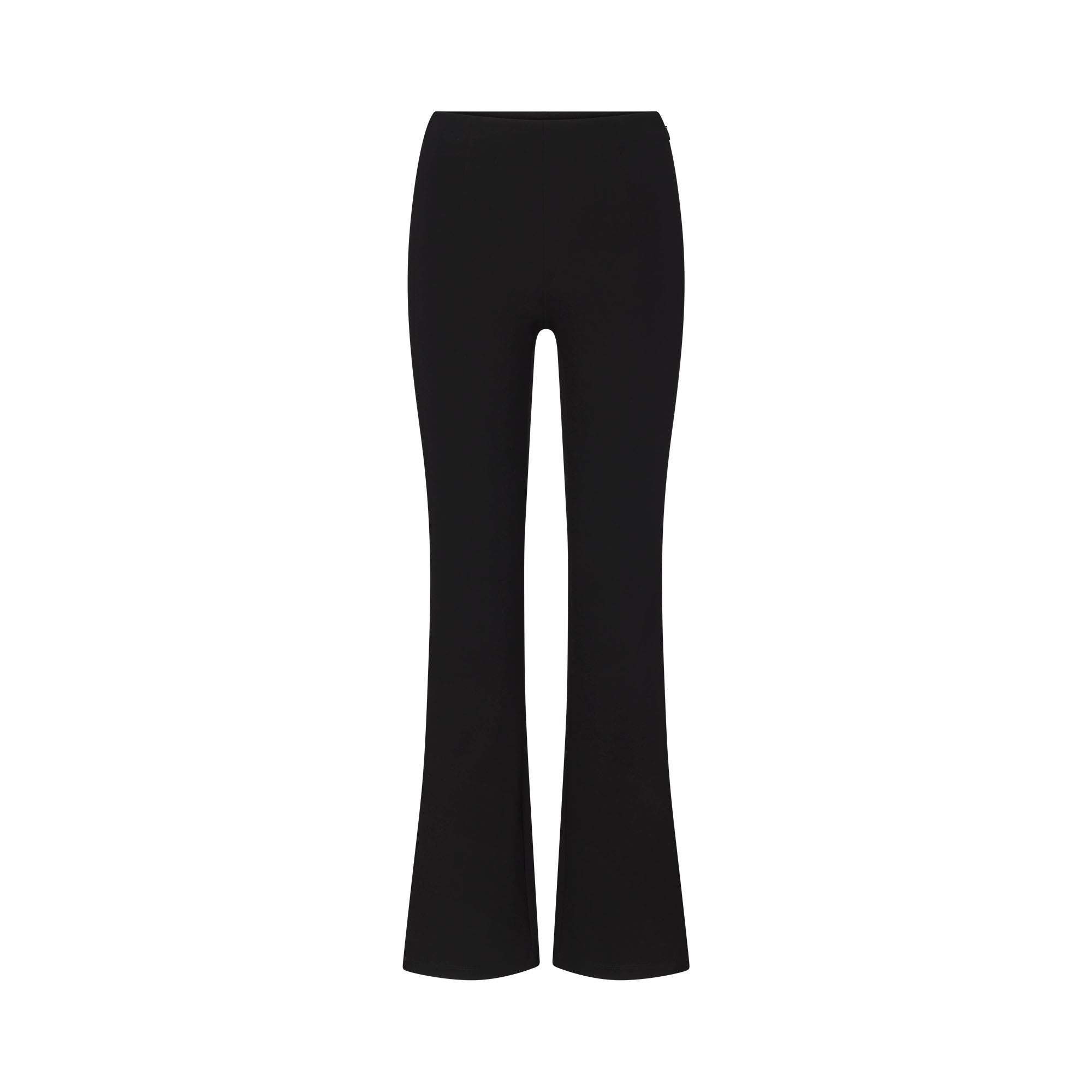 THE ESSENTIAL COLLECTION HIGH-WAISTED CROPPED KICK FLARE PANT | OBSIDIAN FLAT ON A WHITE BACKGROUND | FLT