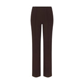 THE ESSENTIAL COLLECTION HIGH-WAISTED PINTUCK STRAIGHT PANT | ESPRESSO FLAT ON A WHITE BACKGROUND | FLT
