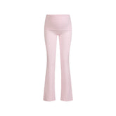 COTTON JERSEY MATERNITY FOLDOVER PANT | CHERRY BLOSSOM FLAT ON A WHITE BACKGROUND | FLT