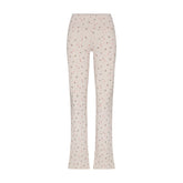 COTTON JERSEY FOLDOVER PANT | OATMEAL HEATHER HOLLY PRINT FLAT ON A WHITE BACKGROUND | FLT