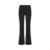 NikeSKIMS AIRY LOW RISE MINI FLARE PANT | NSKM OBSIDIAN LAYS FLAT ON A WHITE BACKGROUND | FLT