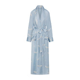 WOVEN SHINE LONG ROBE | AERO WING HEARTS PRINT LAYS FLAT ON A WHITE BACKGROUND | FLT
