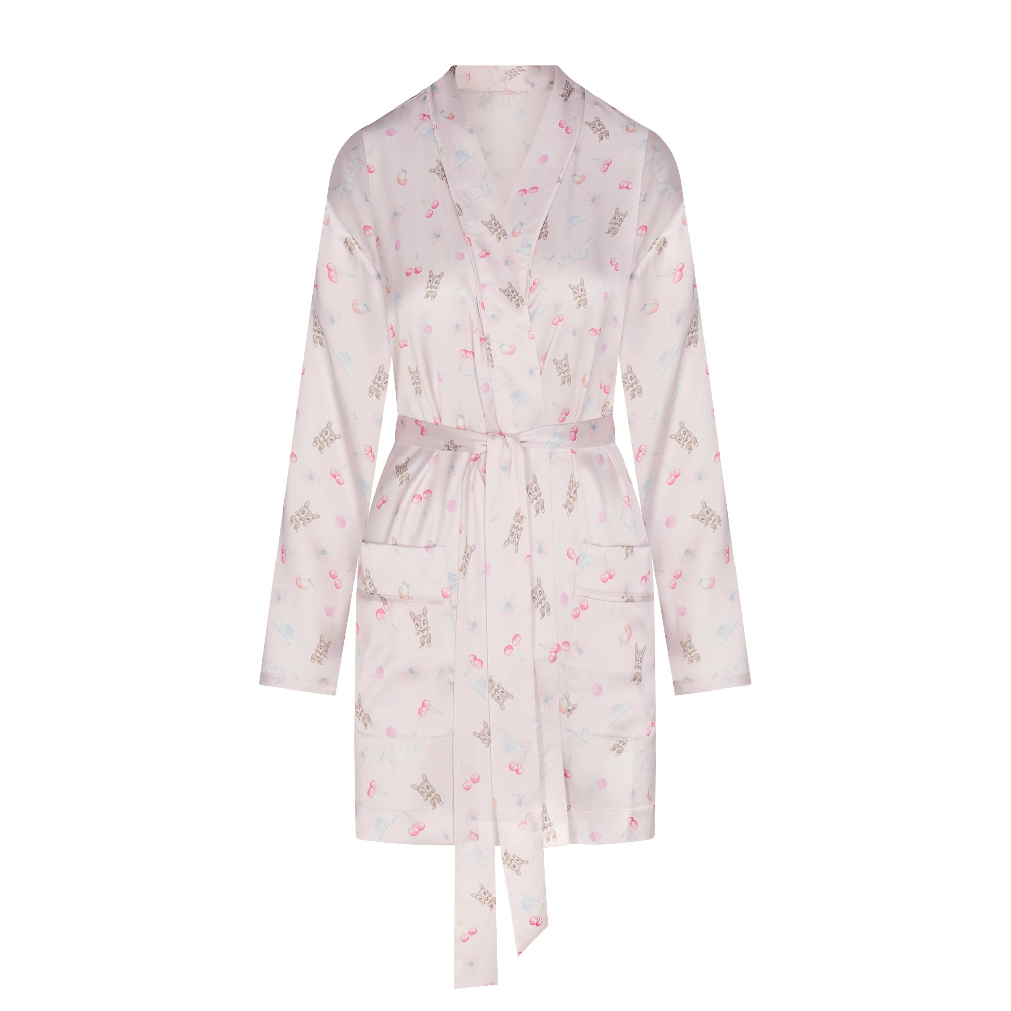 WOVEN SHINE ROBE | BARELY PINK SNACK BAG FLAT ON A WHITE BACKGROUND | FLT