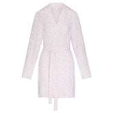 SKIMS SLEEP SHORT ROBE | SNOW DELICATE FLORAL PRINT FLAT ON A WHITE BACKGROUND | FLT