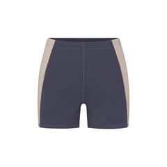 NikeSKIMS MATTE AND SHINE DRAWCORD 2" SHORT | DEEP ROYAL/STONE FLAT ON A WHITE BACKGROUND | FLT