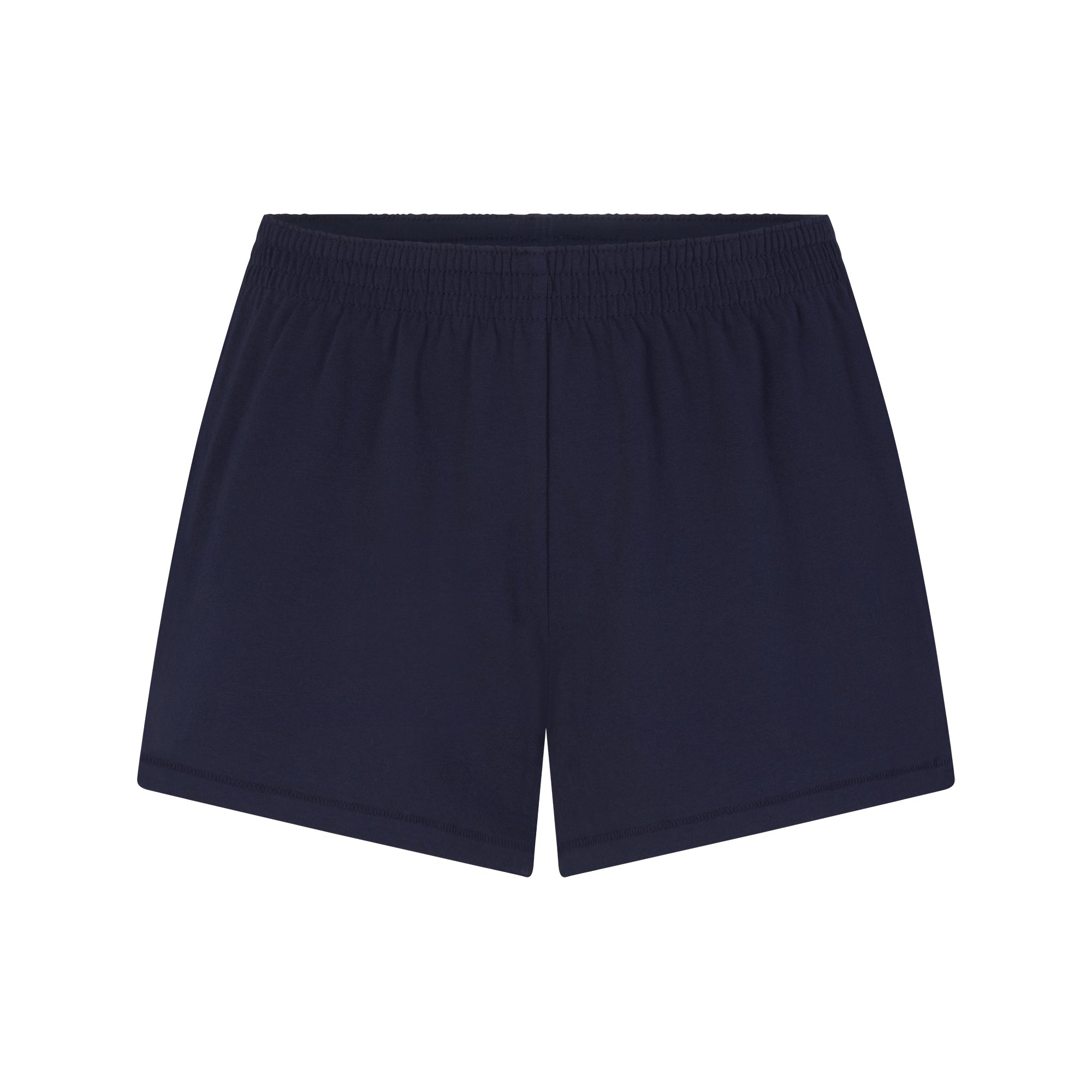 COTTON JERSEY LOOSE SHORT | NAVY FLAT ON A WHITE BACKGROUND | FLT