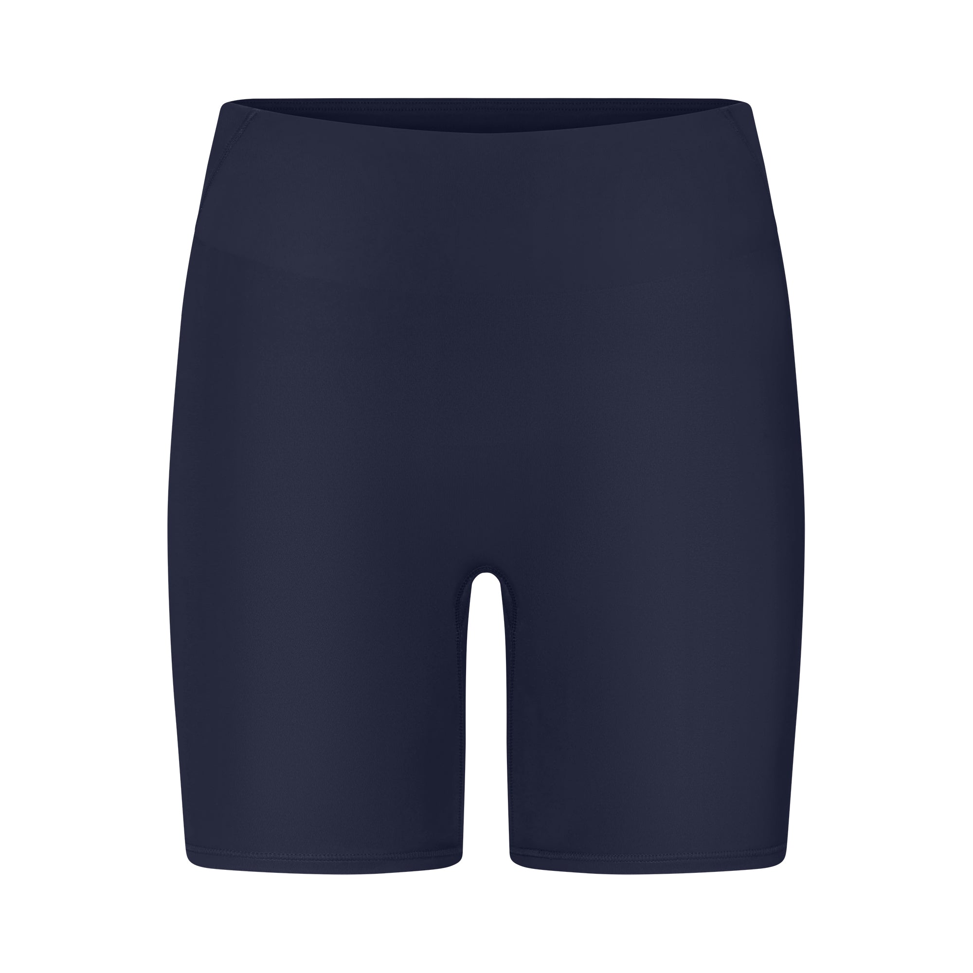 NikeSKIMS SHINE BONDED WAIST 5" BIKER SHORT | NAVY FLAT ON A WHITE BACKGROUND | FLT