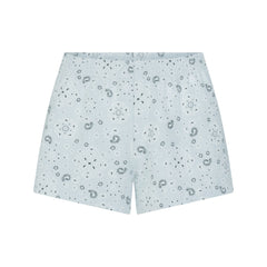 COTTON JERSEY LOOSE SHORT | POWDER BLUE BANDANA FLAT ON A WHITE BACKGROUND | FLT