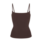 COTTON JERSEY CAMI | ESPRESSO FLAT ON A WHITE BACKGROUND | FLT