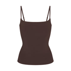 COTTON JERSEY CAMI | ESPRESSO FLAT ON A WHITE BACKGROUND | FLT