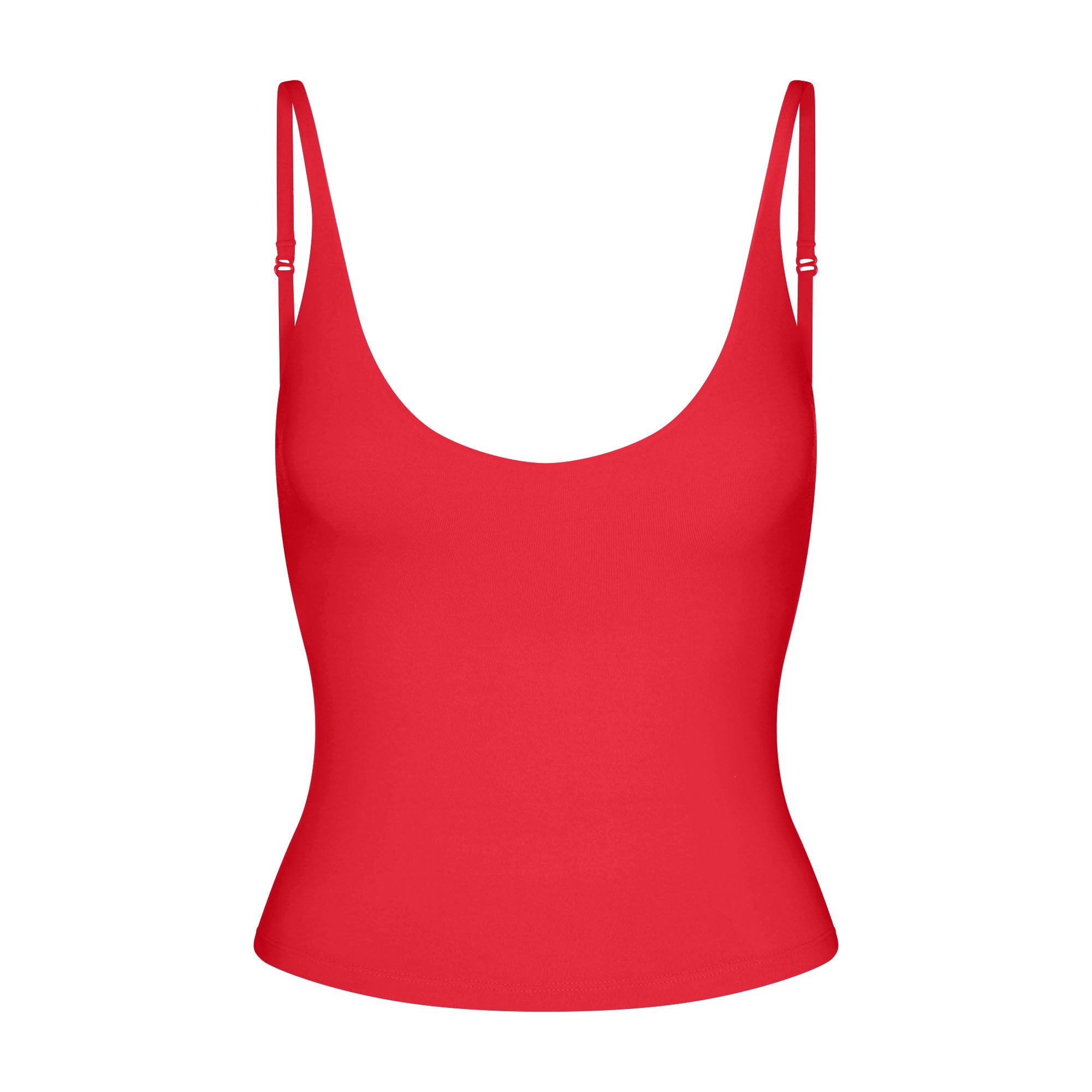 SMOOTH LAYERS SCOOP NECK CAMI | CARMINE FLAT ON A WHITE BACKGROUND | FLT