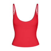 SMOOTH LAYERS SCOOP NECK CAMI | CARMINE FLAT ON A WHITE BACKGROUND | FLT