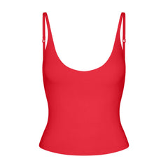 SMOOTH LAYERS SCOOP NECK CAMI | CARMINE FLAT ON A WHITE BACKGROUND | FLT