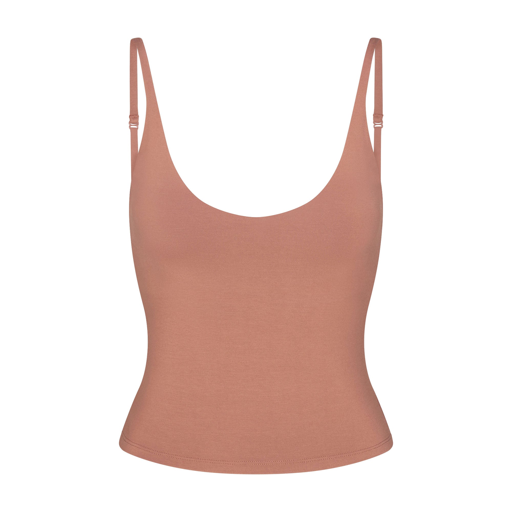 SMOOTH LAYERS SCOOP NECK CAMI | NUTMEG FLAT ON A WHITE BACKGROUND | FLT